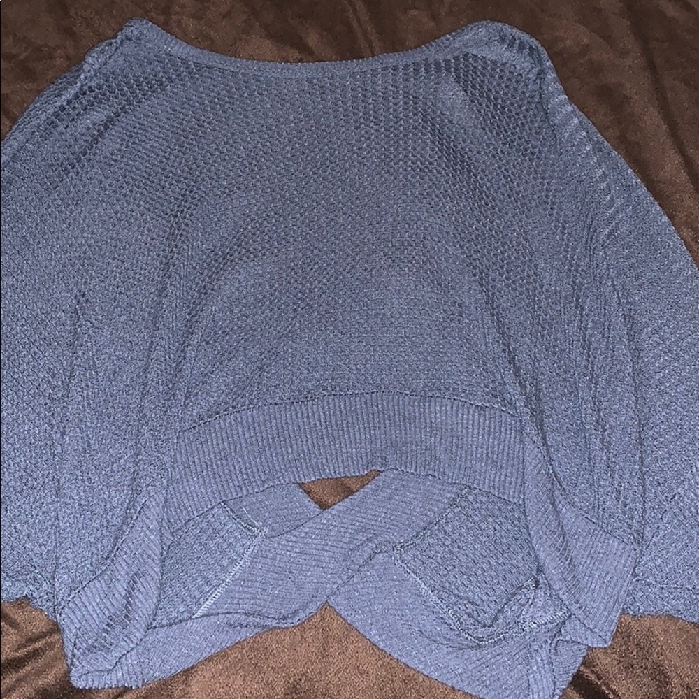 Soft Long Sleeve Open Back Crop Top